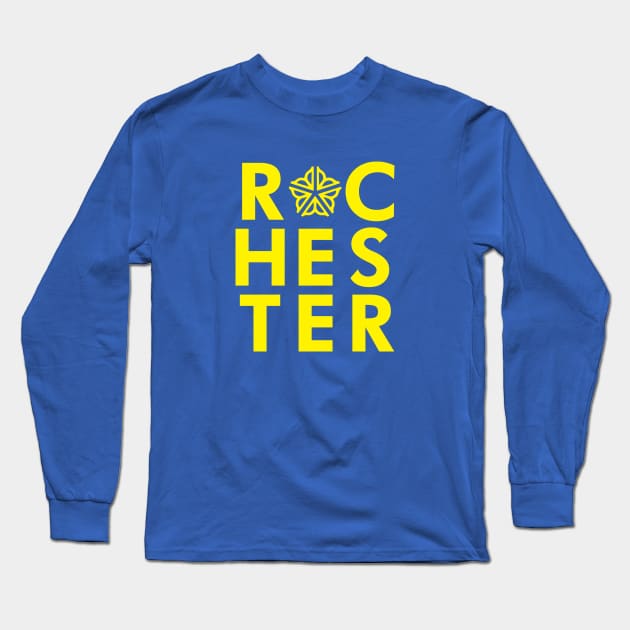 Officially Licensed Typographic Rochester Logo Long Sleeve T-Shirt by patrickkingart